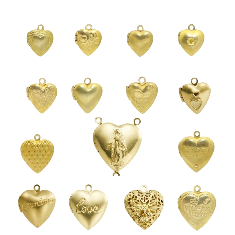 Heart Locket Necklace Photo - BoYuTe (50 Pieces/Lot) Metal Brass Heart