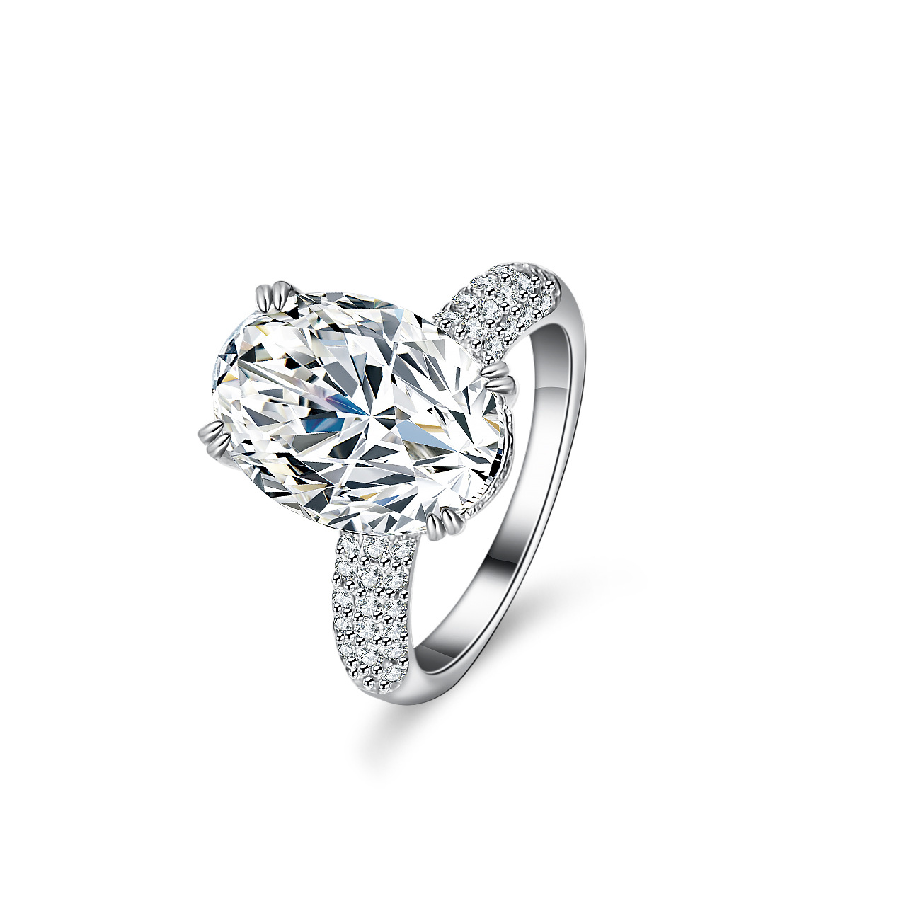 Alien 18K Gold Inlaid Moissani - Moissanite Engagement Ring 1 Carat recension och pris