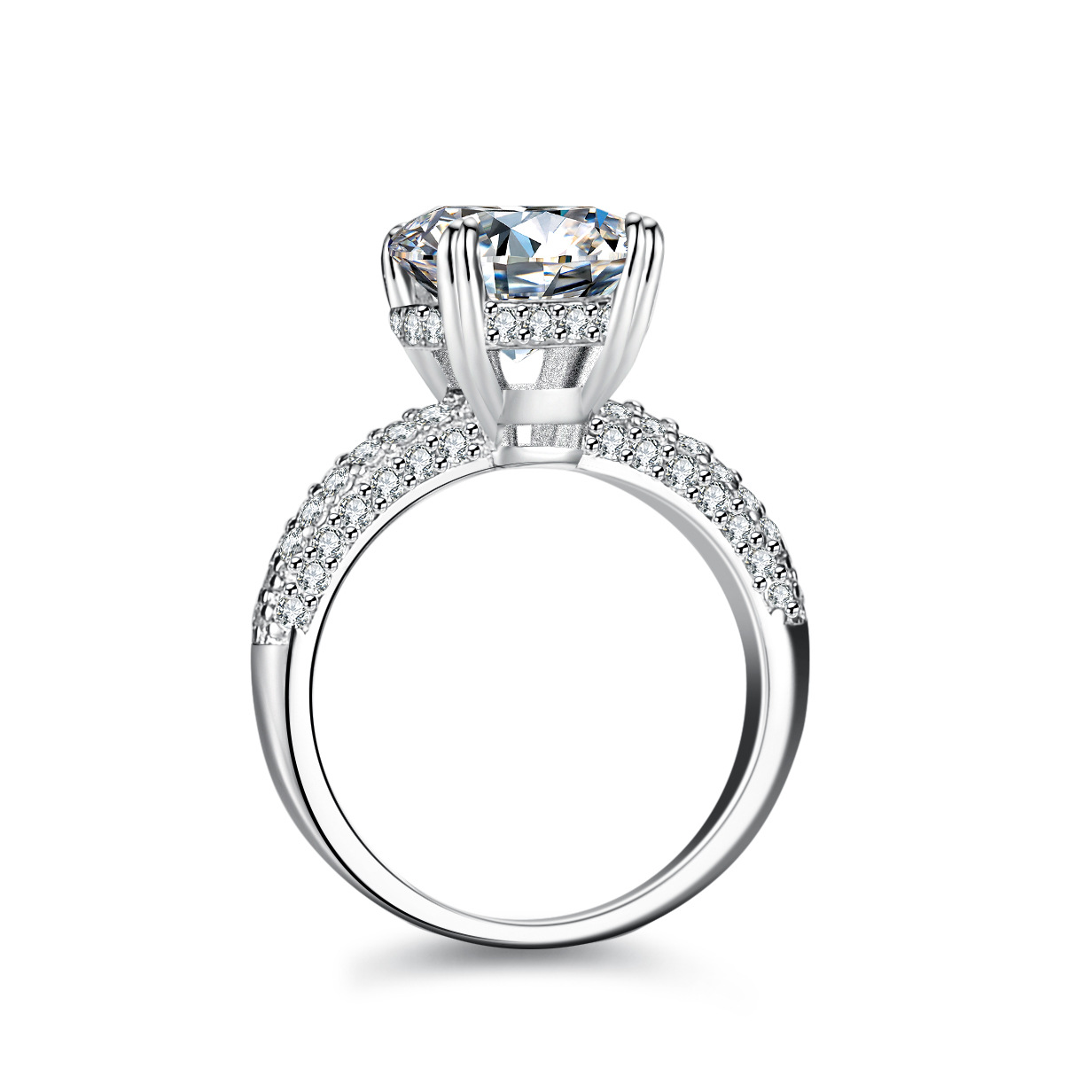 Alien 18K Gold Inlaid Moissani - Moissanite Engagement Ring 1 Carat recension och pris