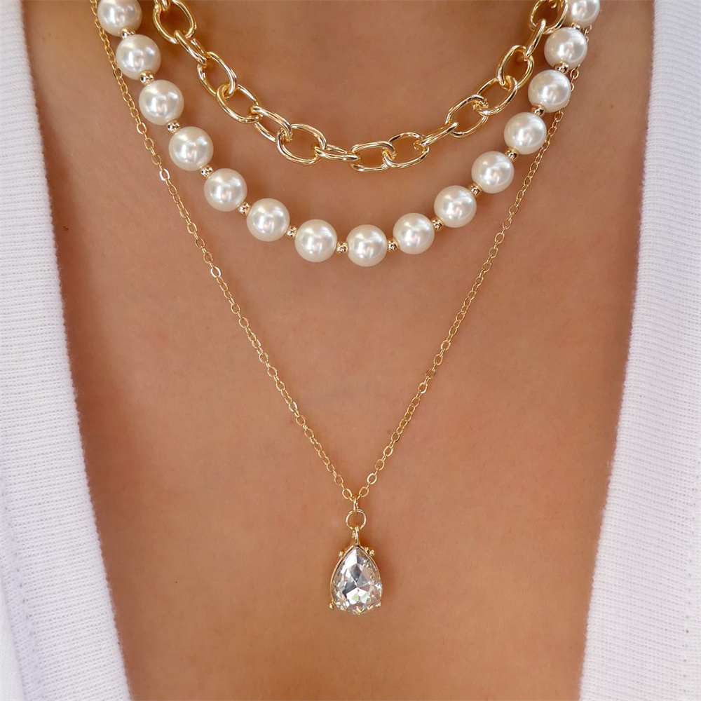 Trendy Gold-plate Geometric Be - Pearl Choker Necklace Vintage recension och pris