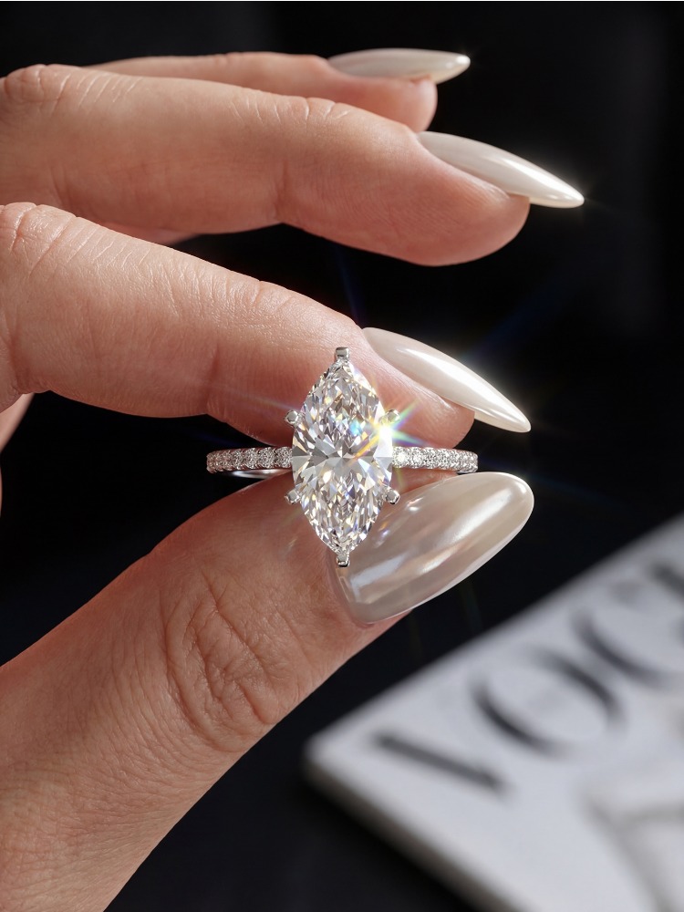 Real 2ct Real Moissanite Diamo - Moissanite Engagement Ring 1 Carat recension och pris