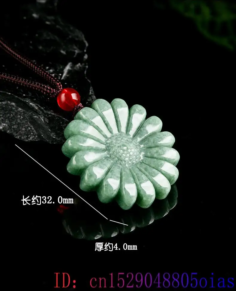 Green Jadeite Sunflower Pendan - Necklaces recension och pris