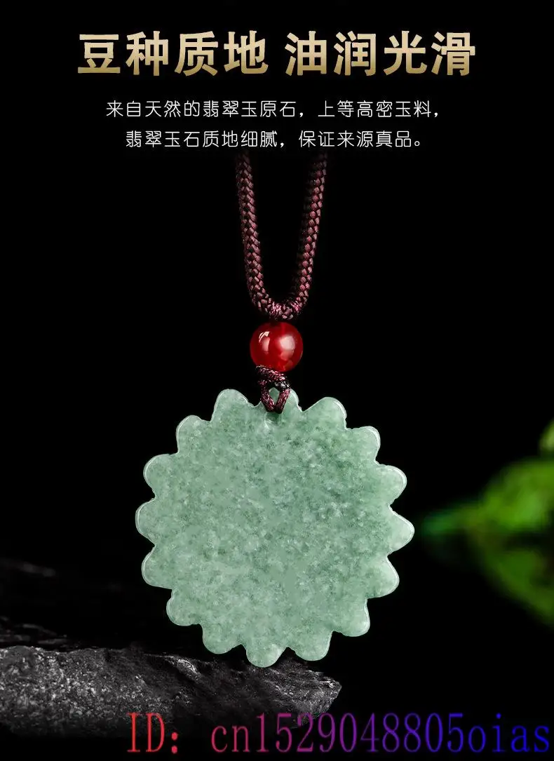 Green Jadeite Sunflower Pendan - Necklaces recension och pris