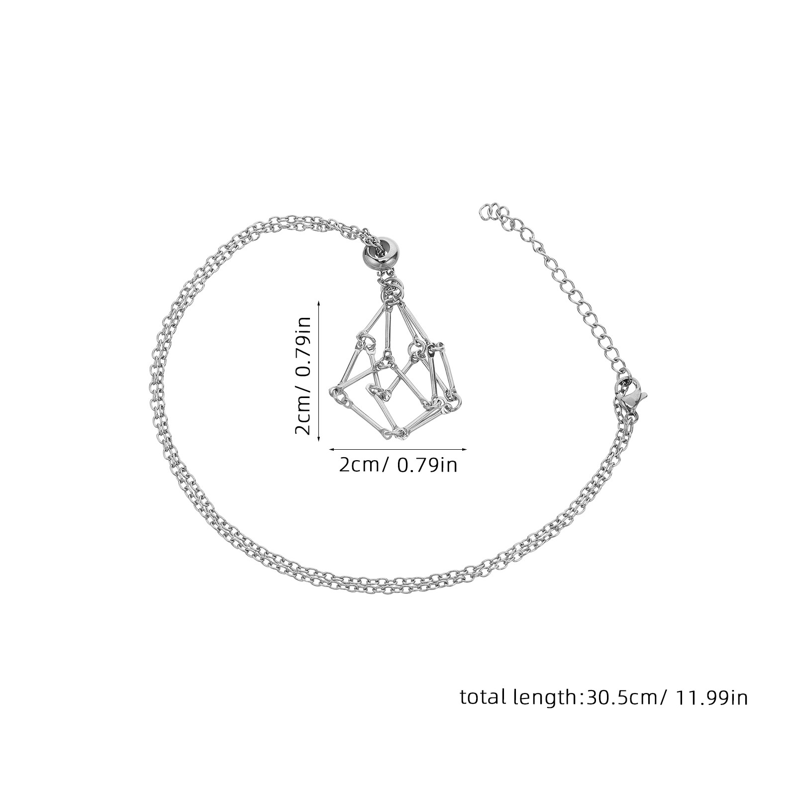 Crystal Holder Necklace Stainl - Crystal Pendant Necklace Natural Stone recension och pris