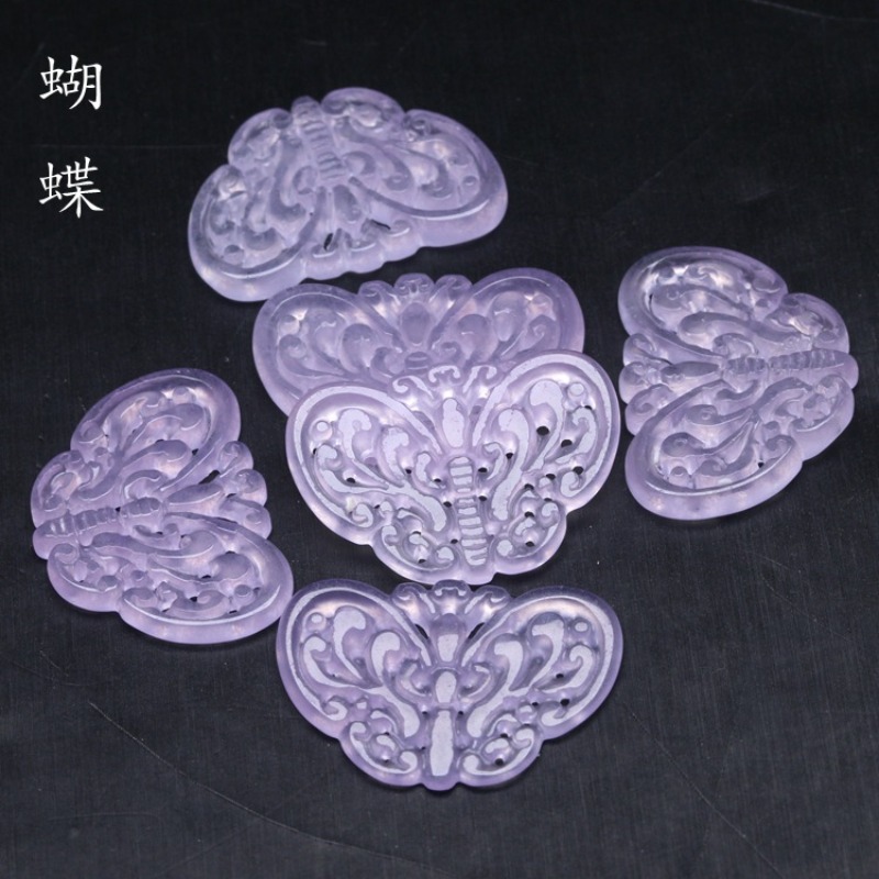 2pc Natural Purple Jade Hollow - Necklaces recension och pris
