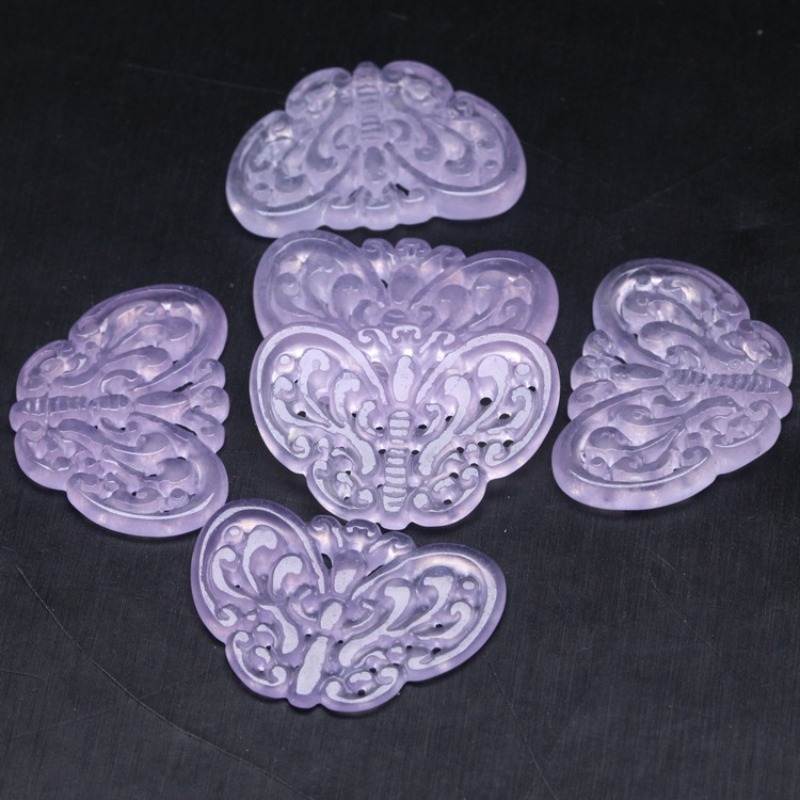 2pc Natural Purple Jade Hollow - Necklaces recension och pris