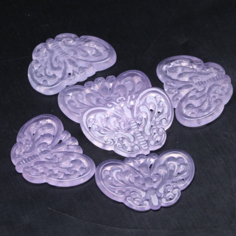 2pc Natural Purple Jade Hollow - Necklaces recension och pris