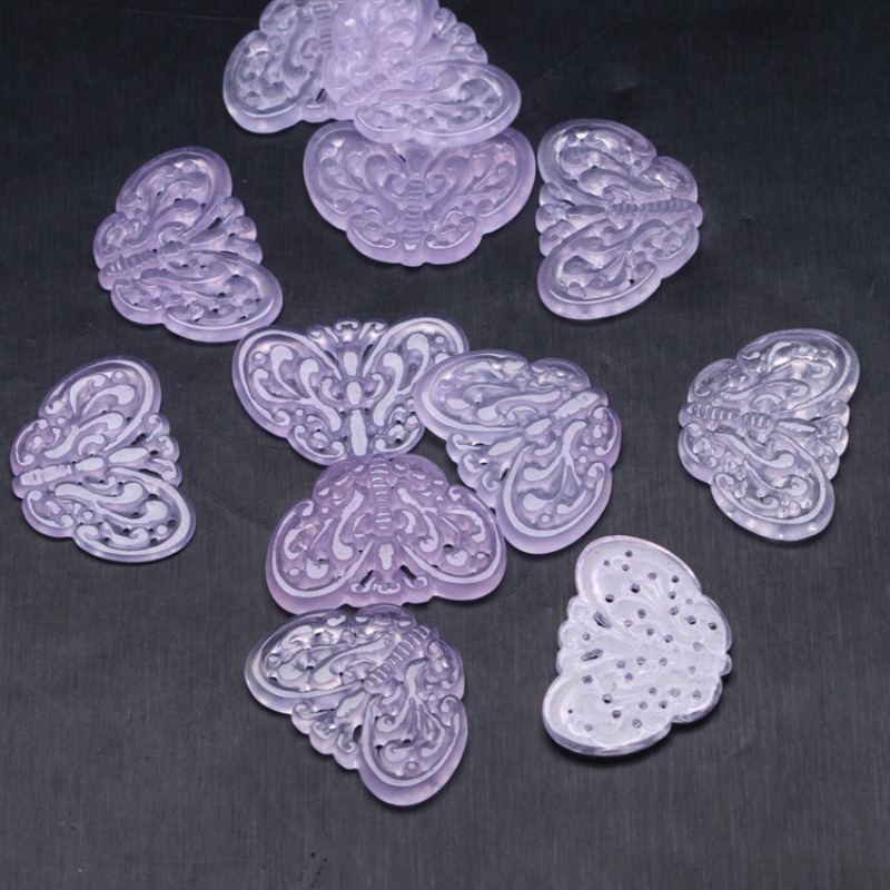 2pc Natural Purple Jade Hollow - Necklaces recension och pris