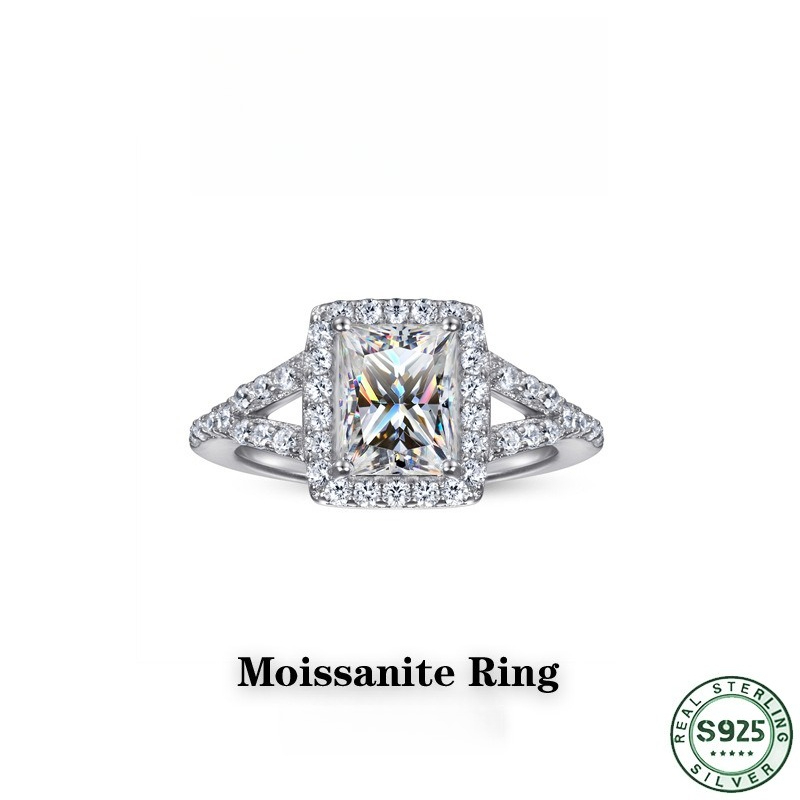 Hot selling fashion 100% S925  - Moissanite Engagement Ring 1 Carat recension och pris