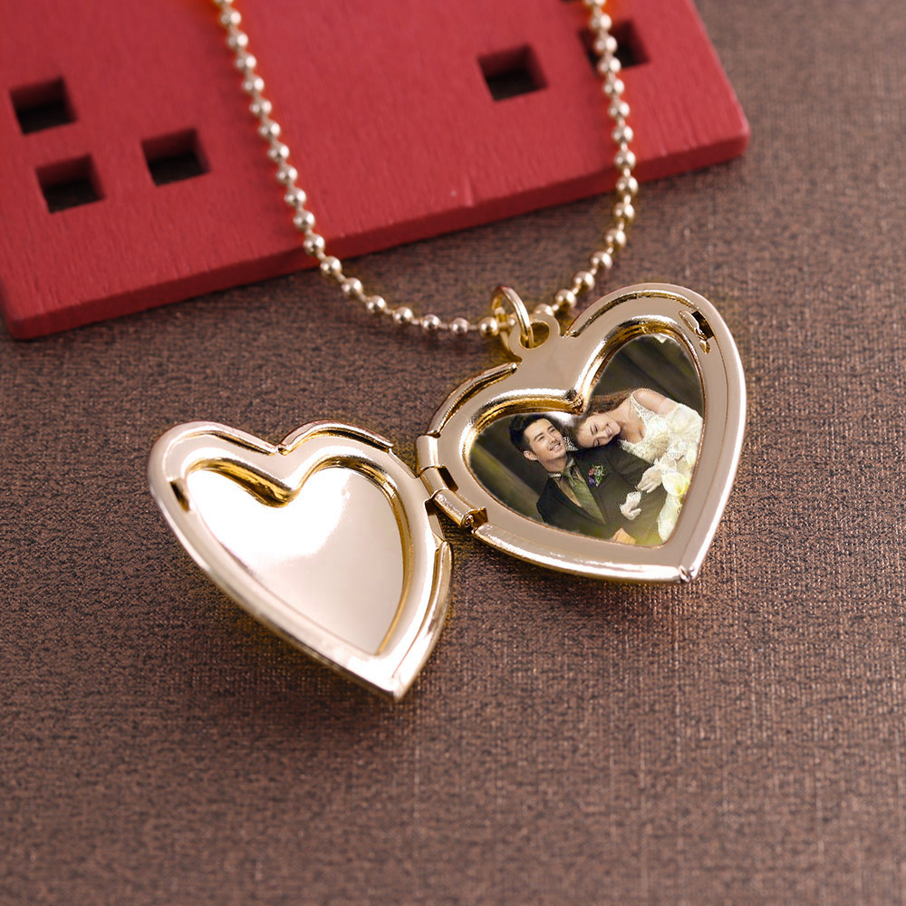 HOOH 1PC Heart Shaped Friend P - Heart Locket Necklace Photo recension och pris