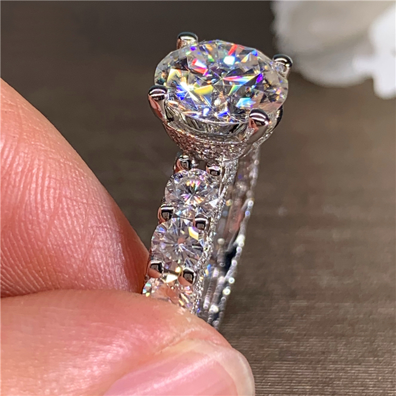 Custom Solid 18K Au750 White G - Moissanite Engagement Ring 1 Carat recension och pris