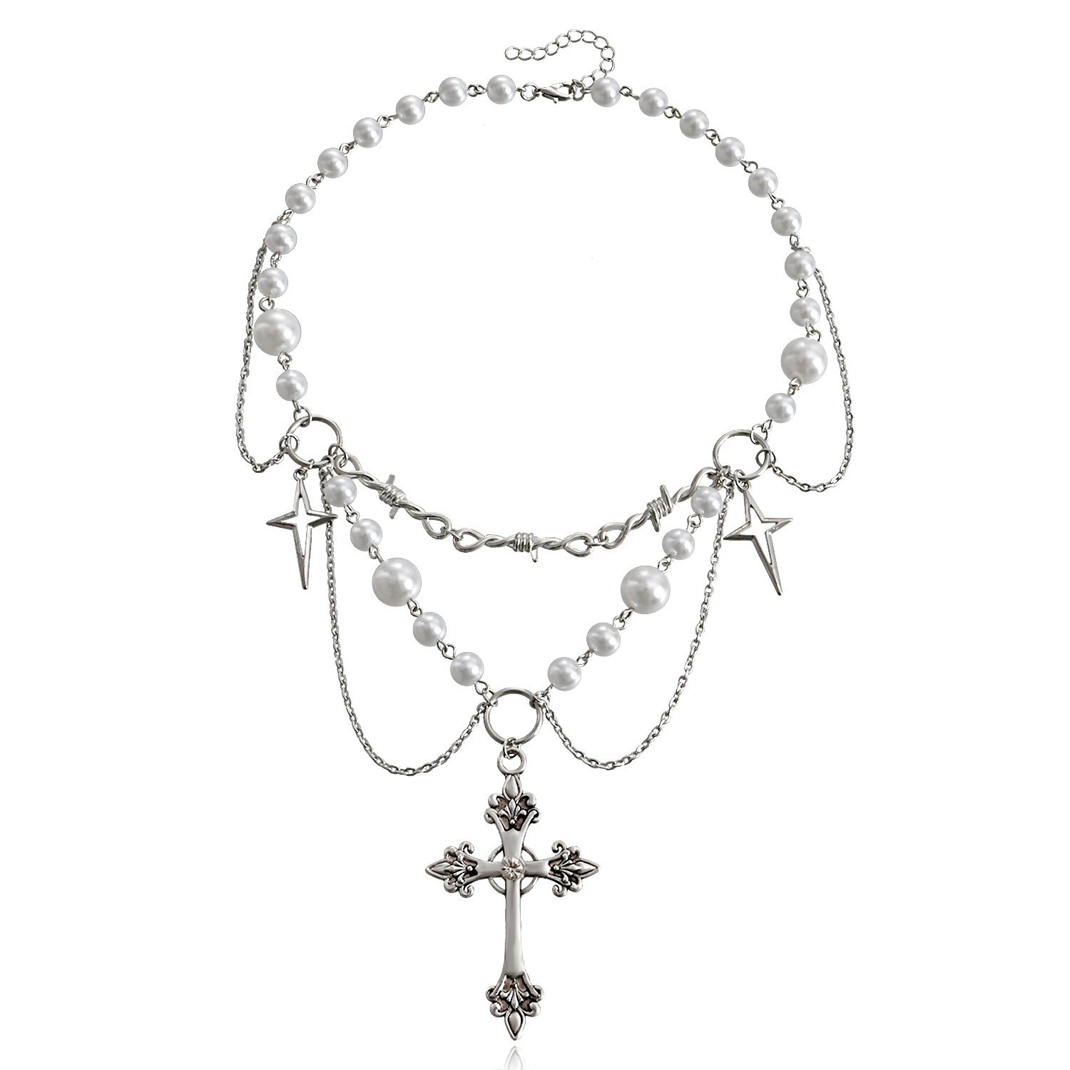 Butterfly Heart Pearls Necklac - Pearl Choker Necklace Vintage recension och pris